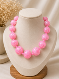 Large Pink Beads Necklace