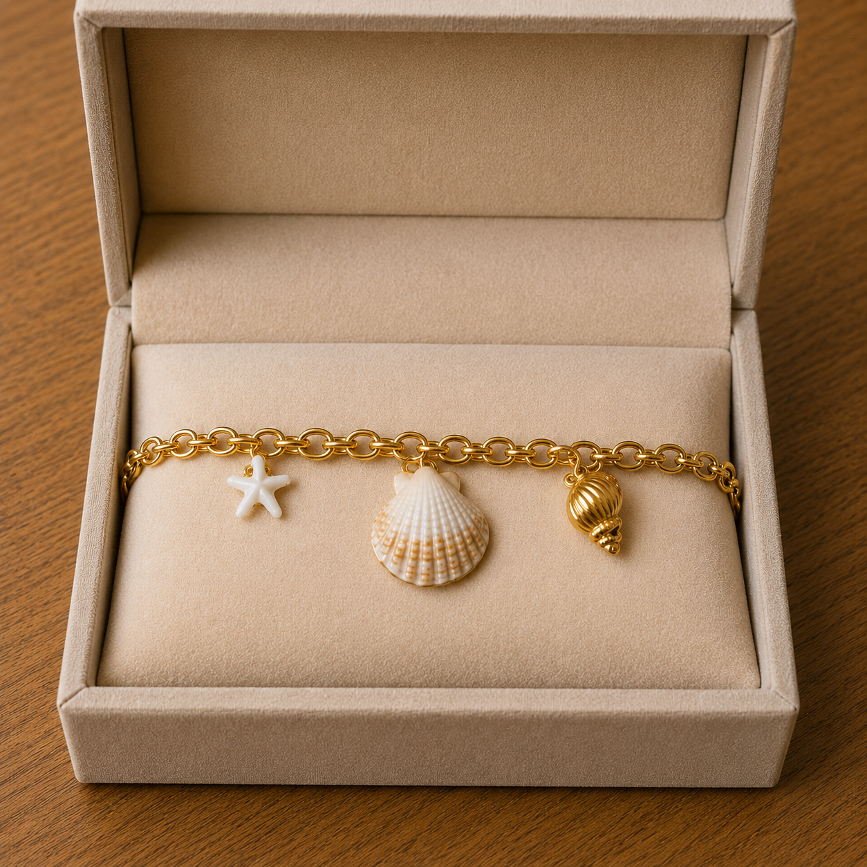Gold Plated Seashell Bracelet
