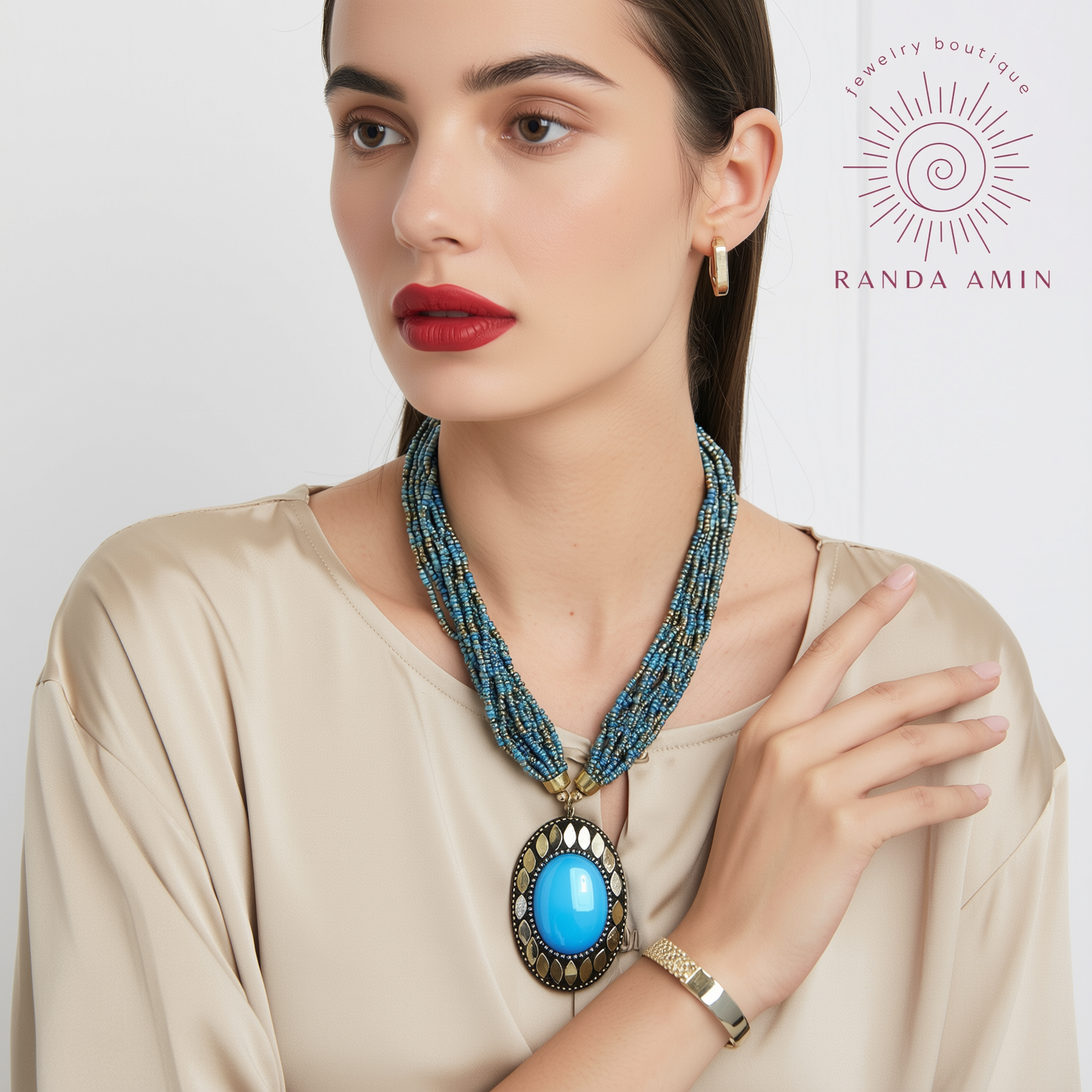 Indian Beaded Copper Necklace