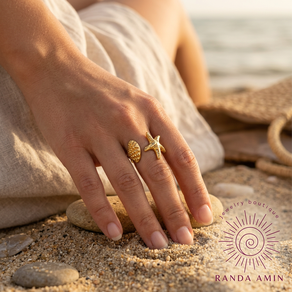 Shell & Starfish Ring