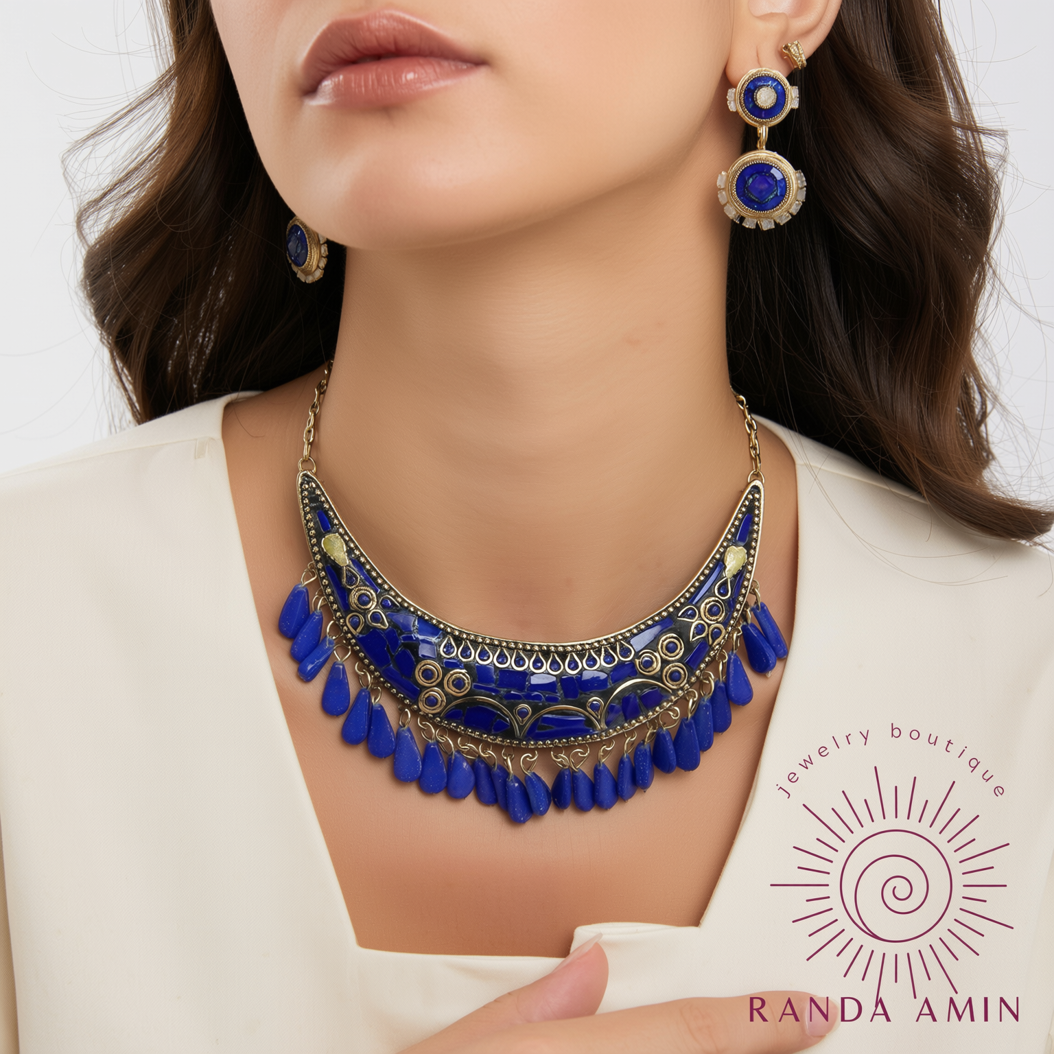 Indian Copper Mosiac Necklace