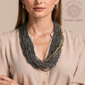 Grey & Gold Indian Necklace