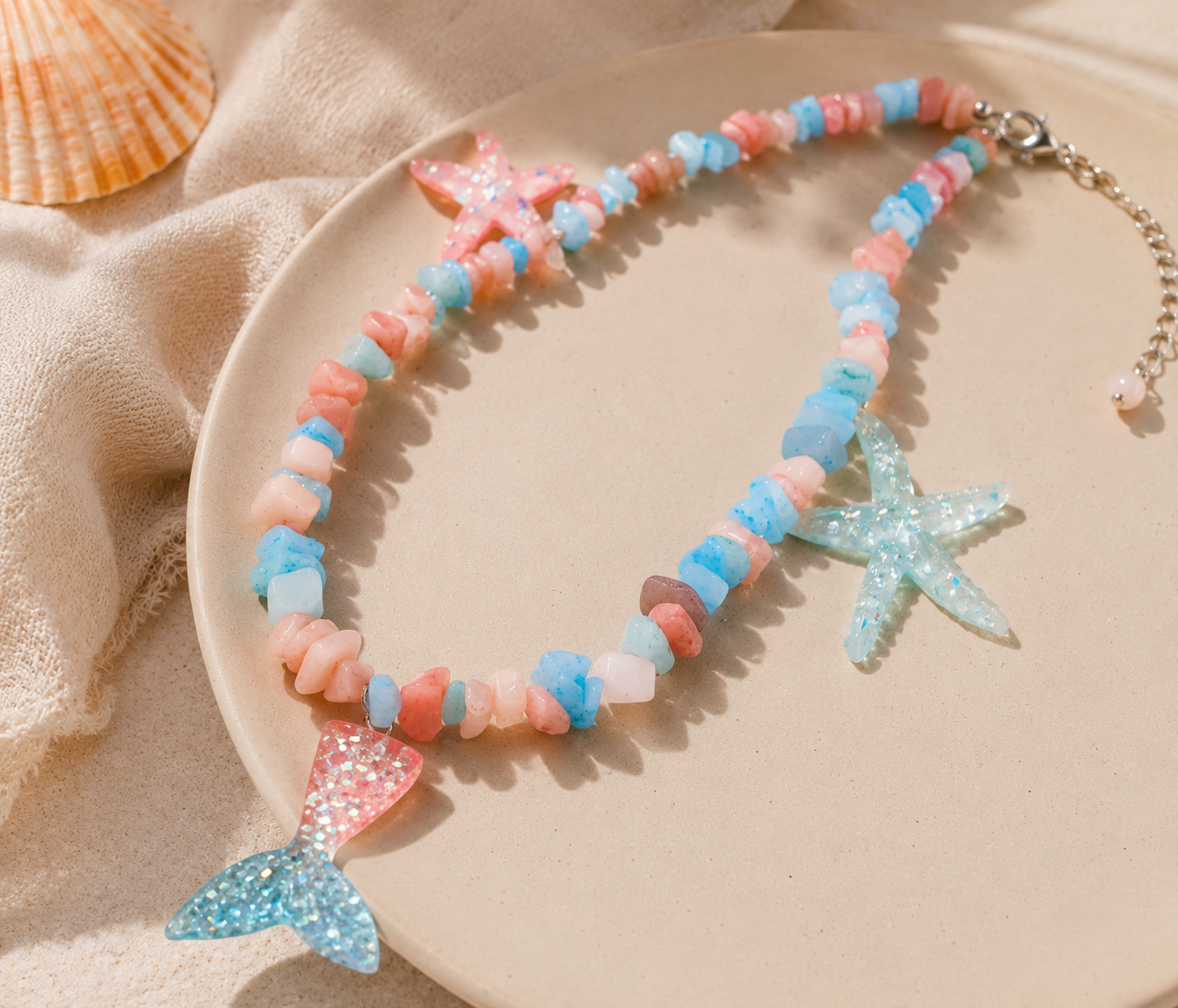 Pink & Blue Summer Necklace