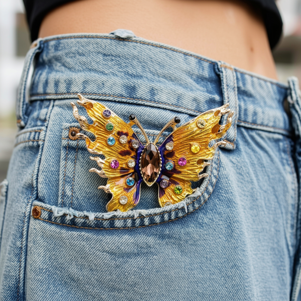 Gold Plated Butterfly Broche