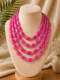 Fuschia Beaded Necklace