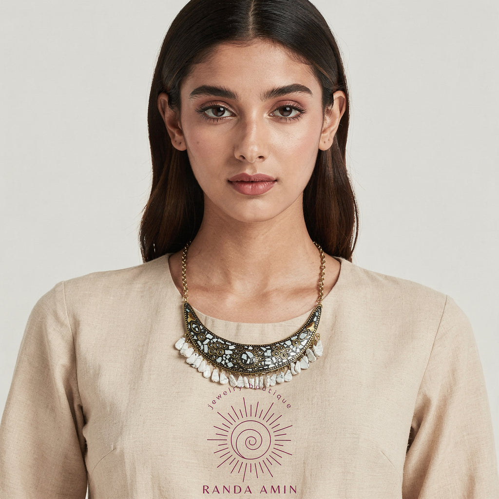 Indian Copper Mosiac Necklace