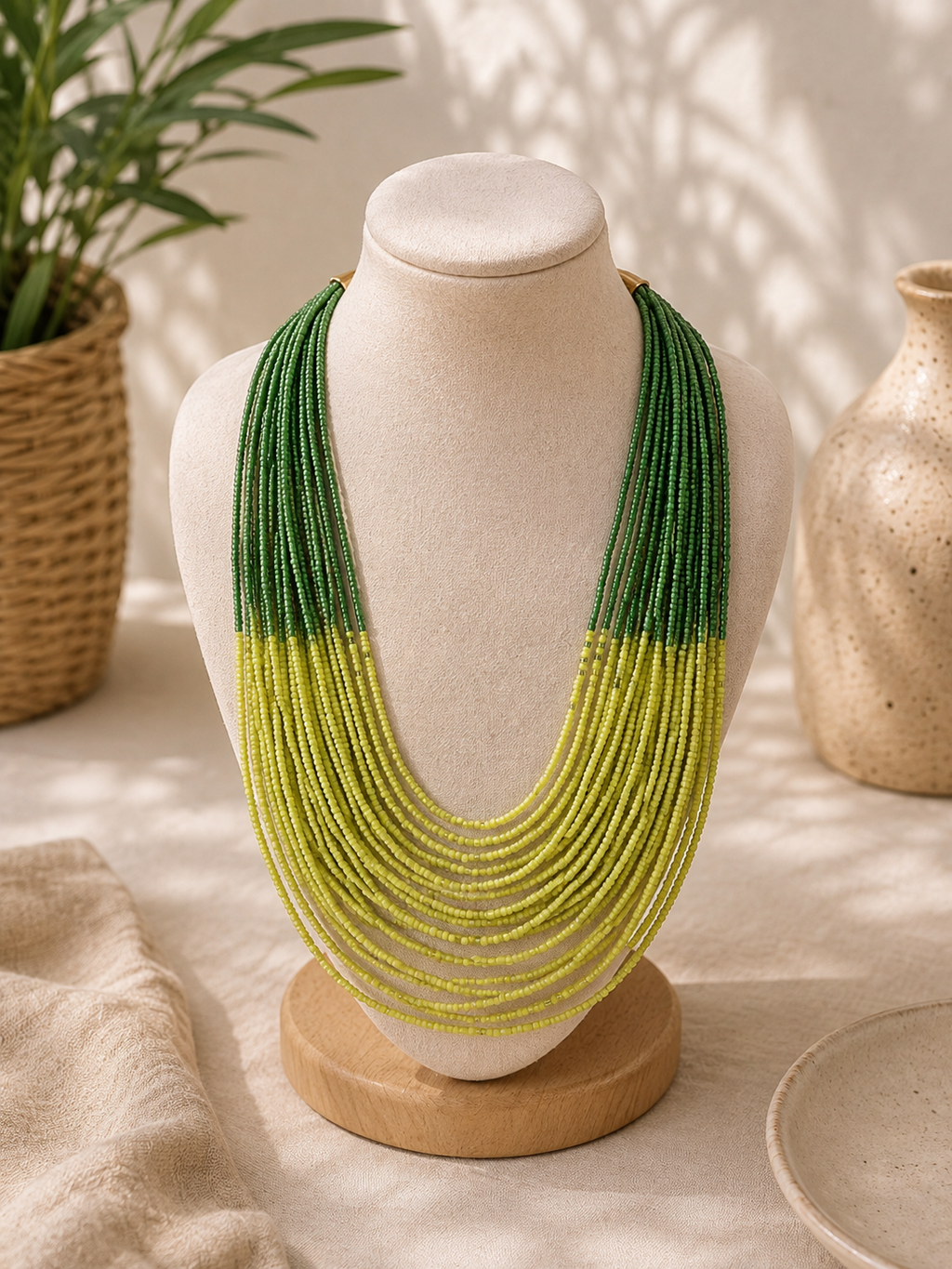 Green Multilayer Necklace