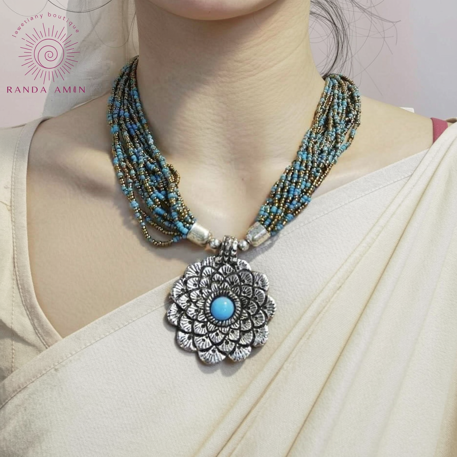 Copper & Beads Indian Necklace