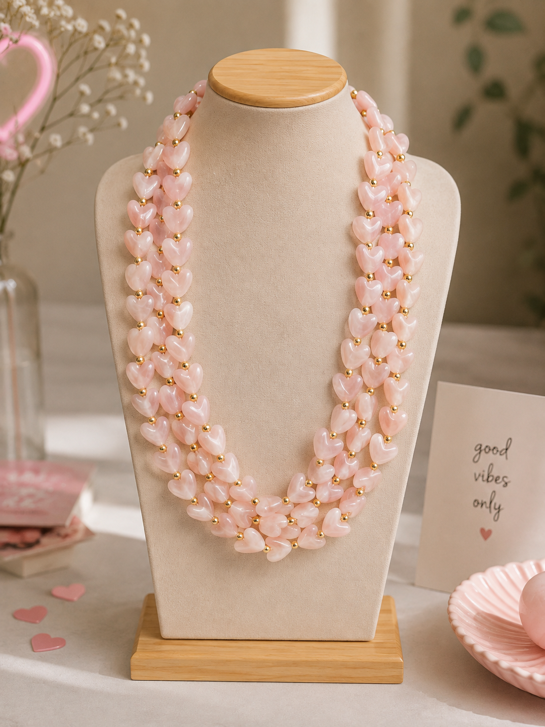 Pink Hearts Necklace