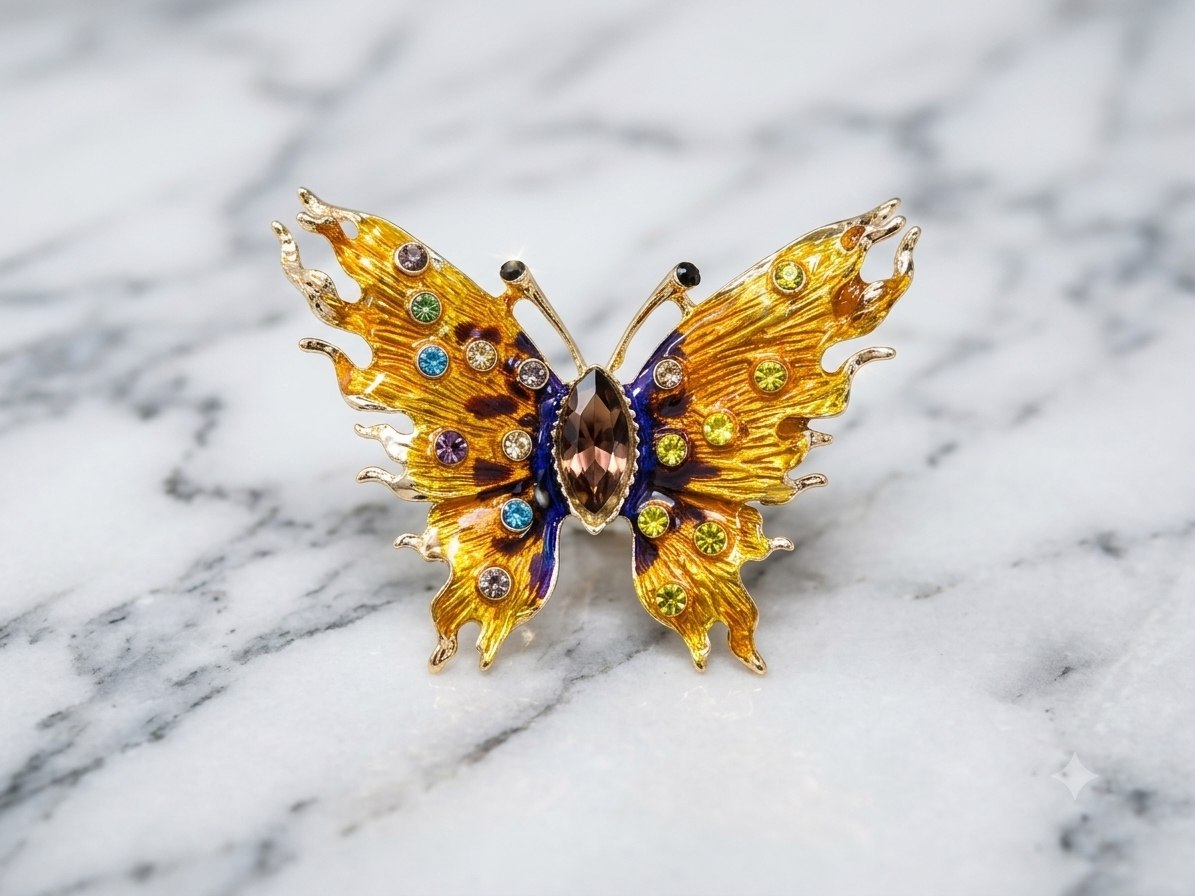 Gold Plated Butterfly Broche