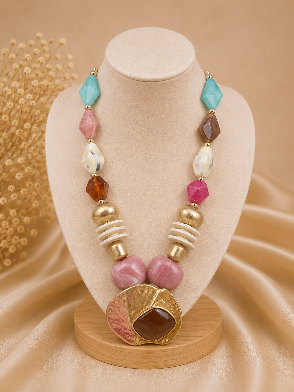 Stones and Brass Necklace