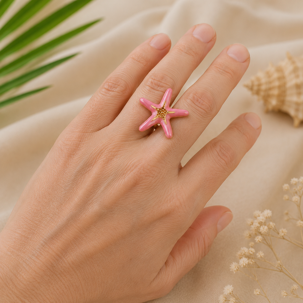Pink Starfish Ring