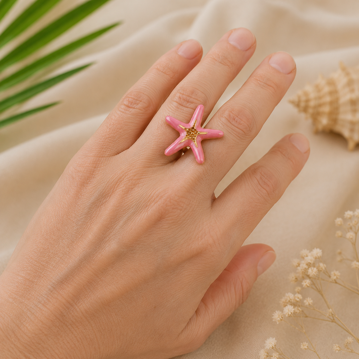 Pink Starfish Ring