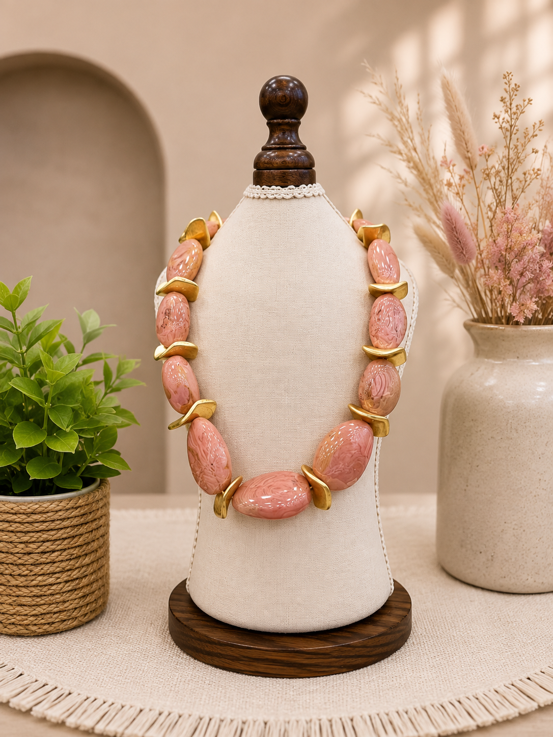 Cashmere and Gold Necklace
