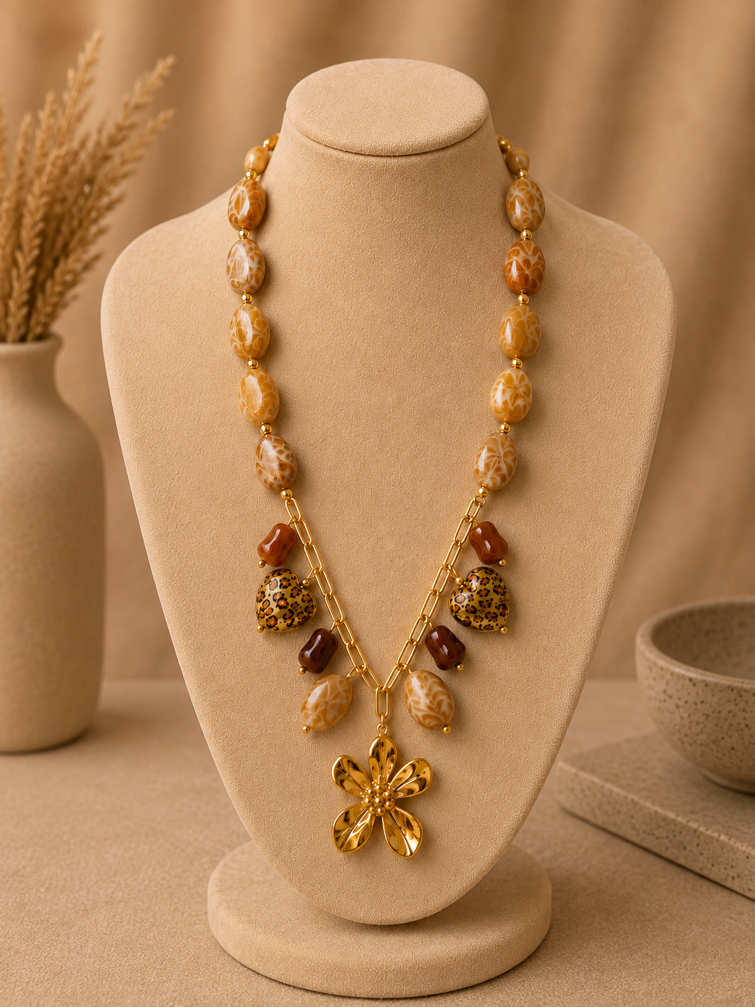 Stainless Steel Brown Necklace