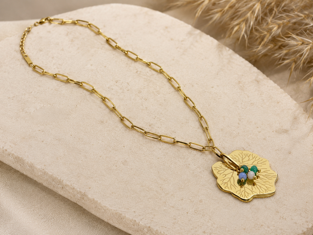 Gold Plated Necklace with Beads
