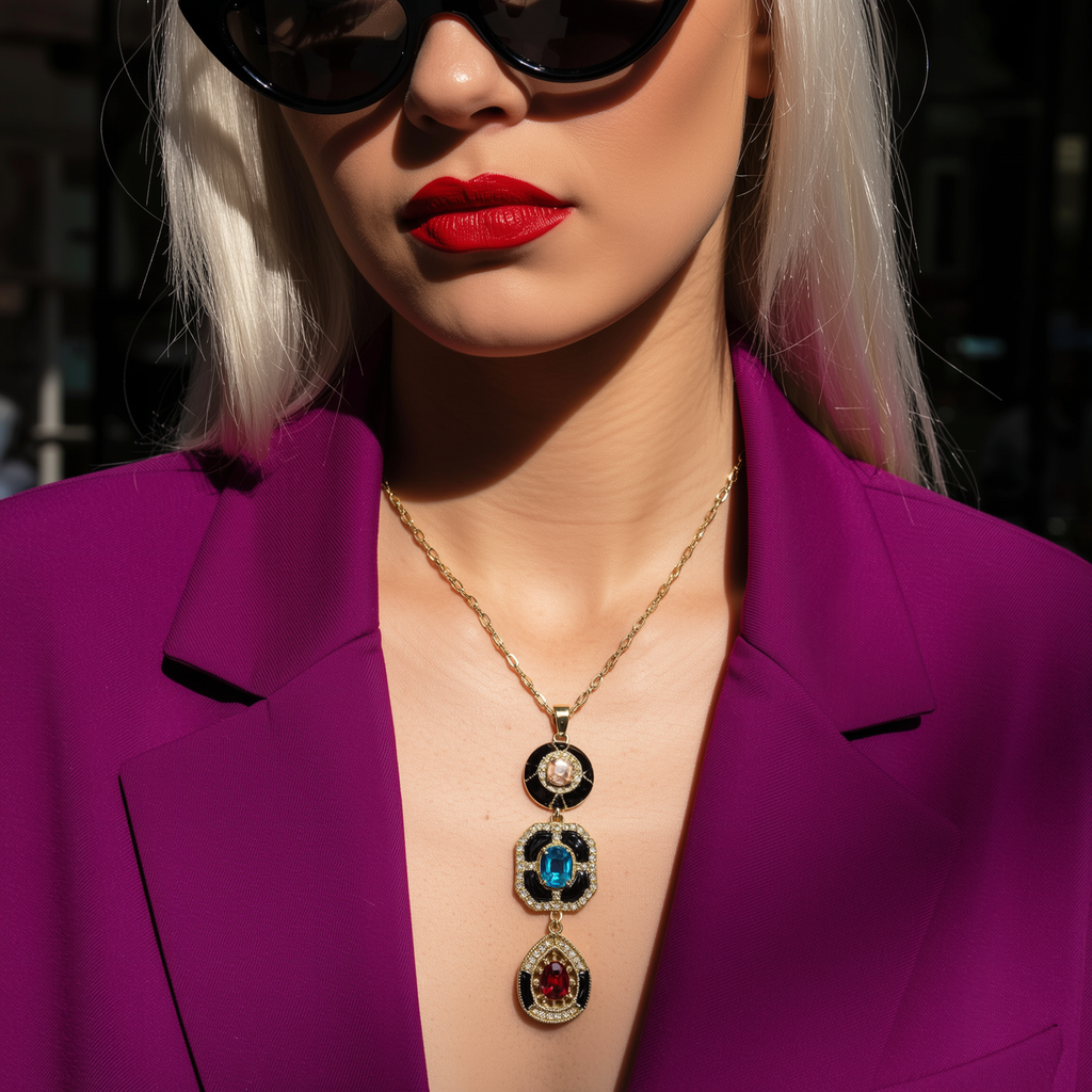 Gold Plated Necklace with Zirconia