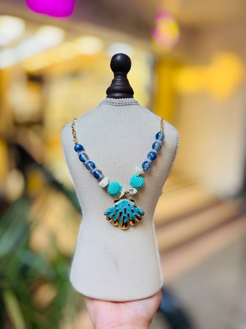 Blue Seashell Necklace