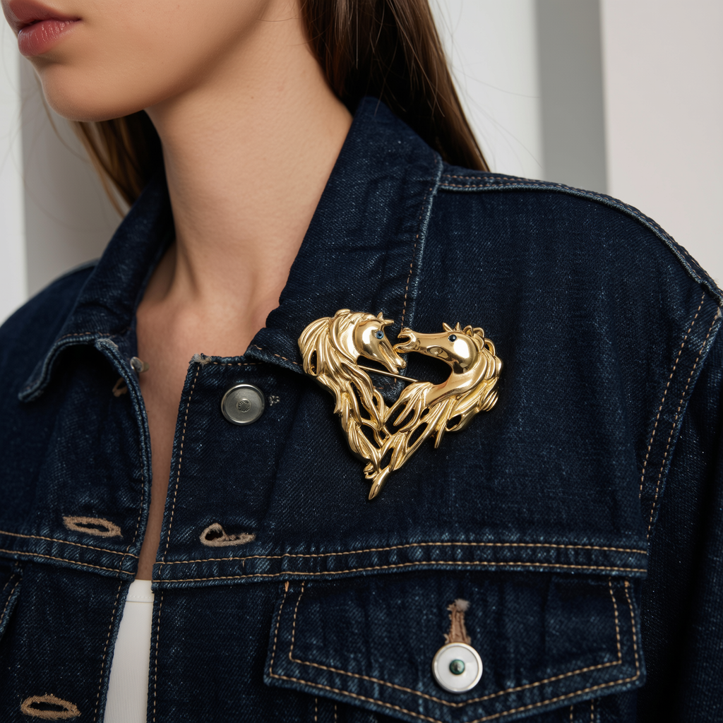 Horse Gold Plated Broche