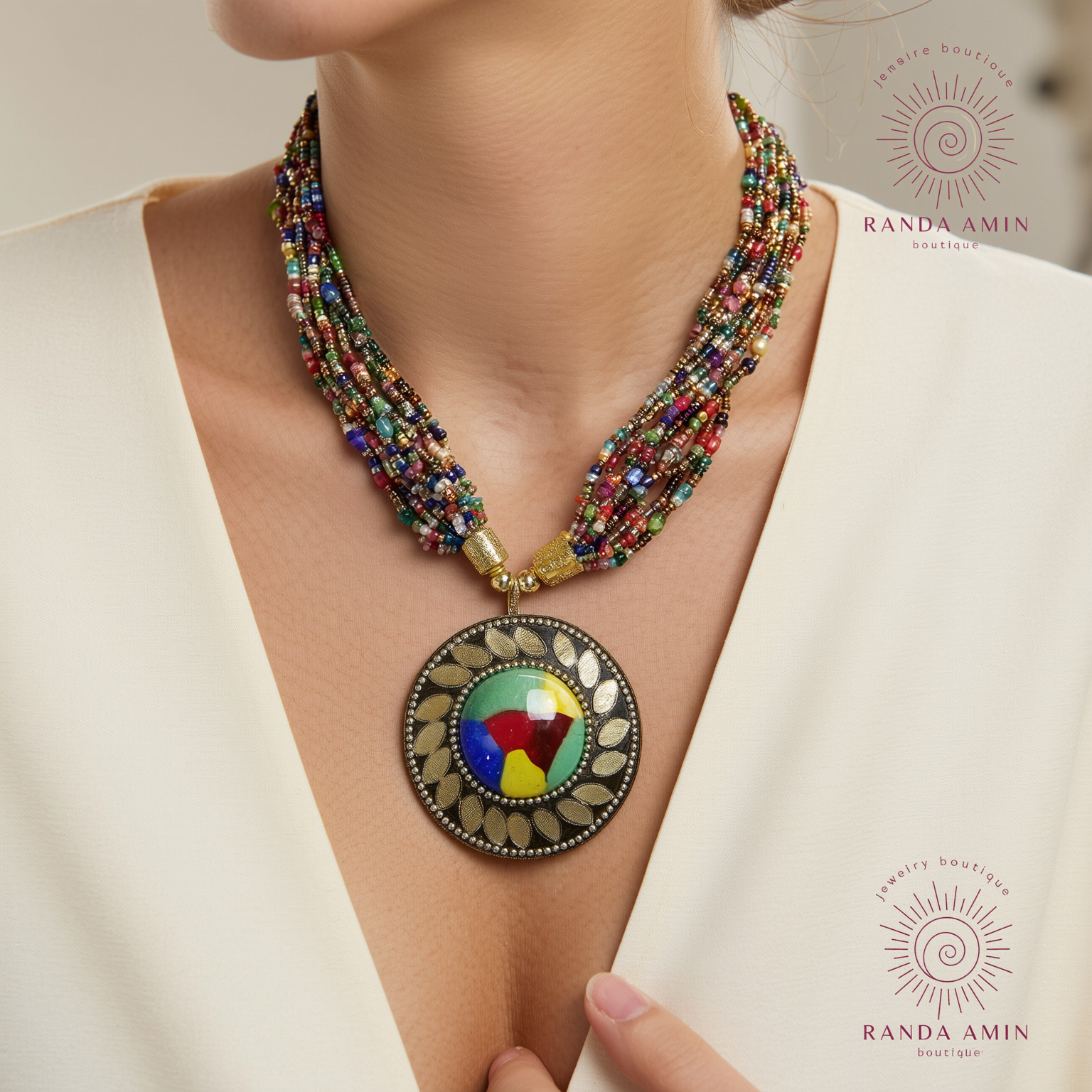 Indian Beaded Copper Necklace