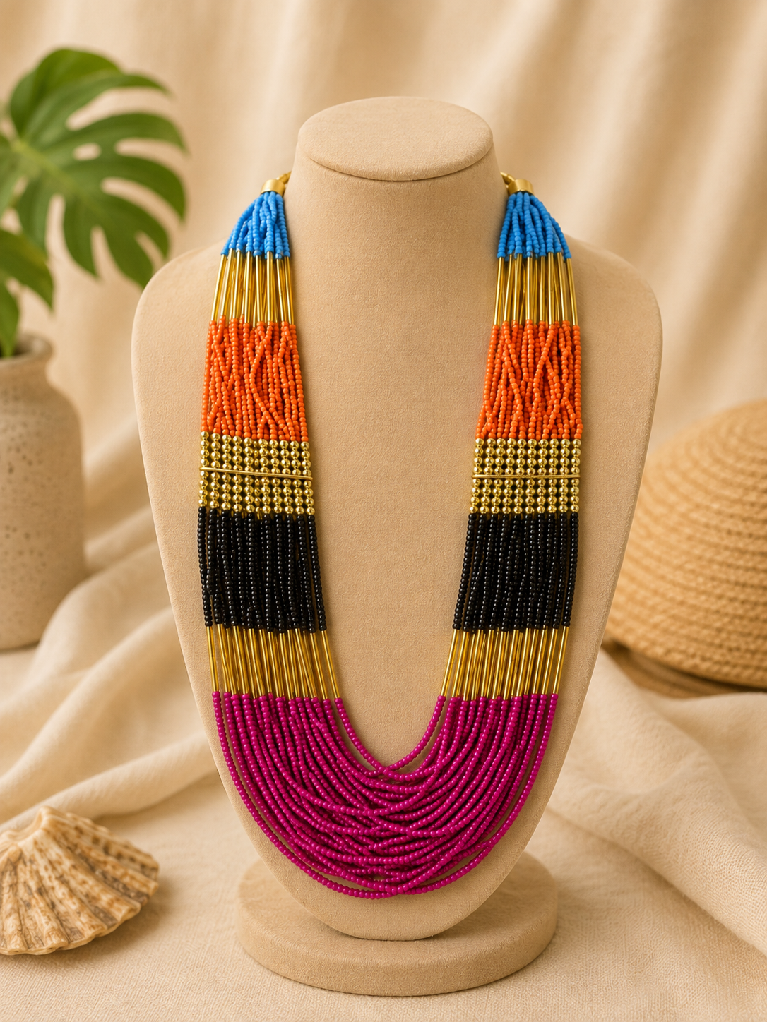 Colored Multilayer Necklace