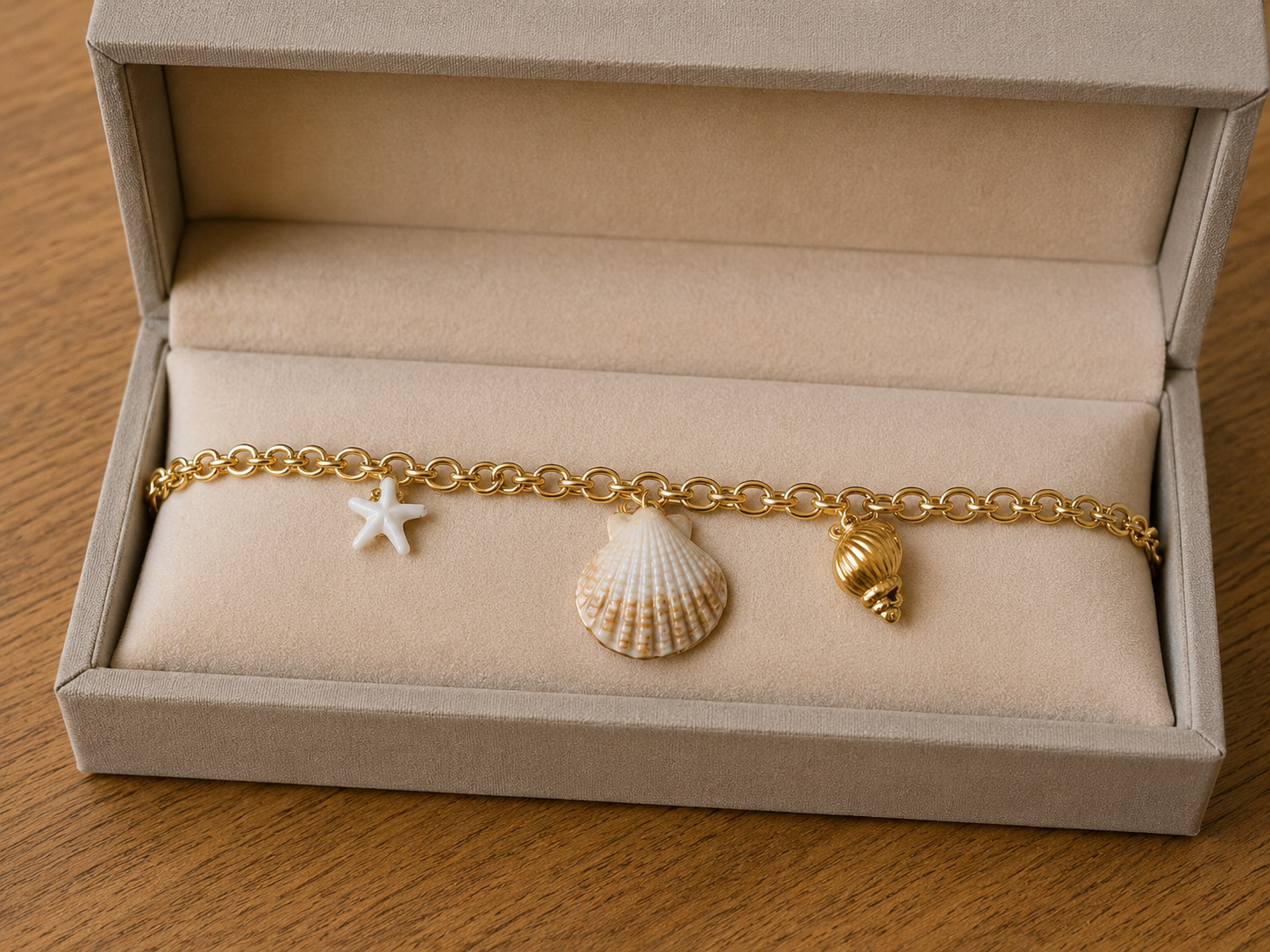 Gold Plated Seashell Bracelet