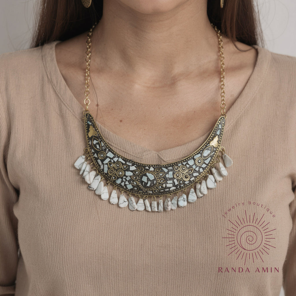 Indian Copper Mosiac Necklace