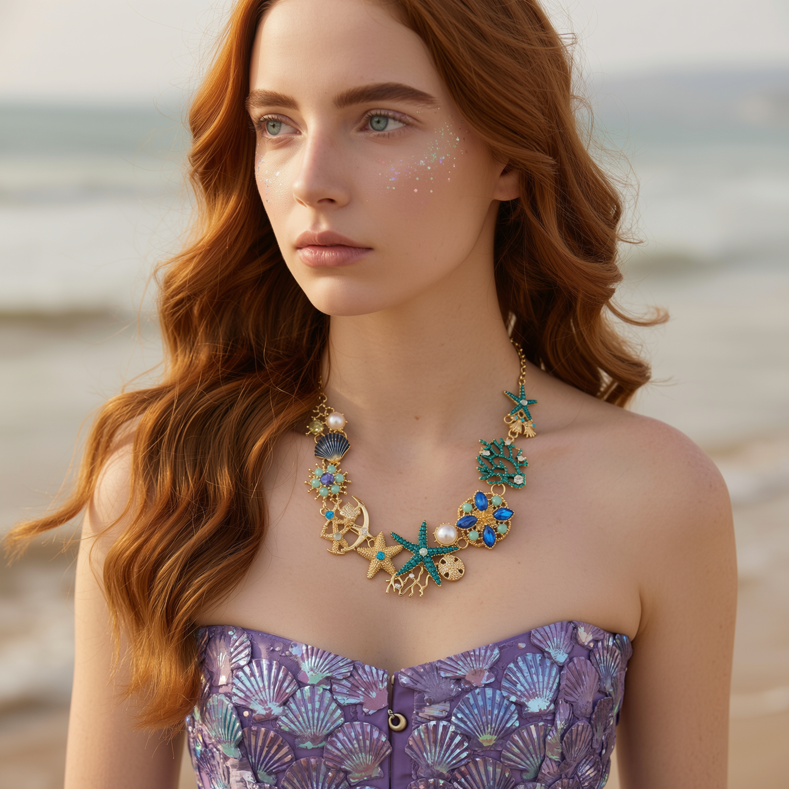 Blue Starfish Summer Necklace