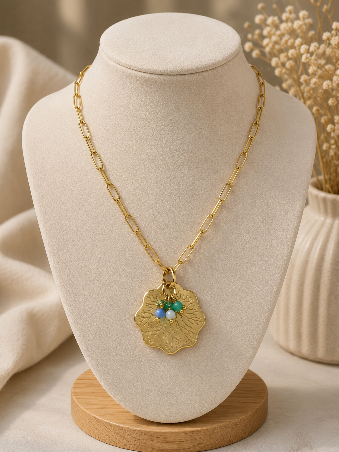 Gold Plated Necklace with Beads