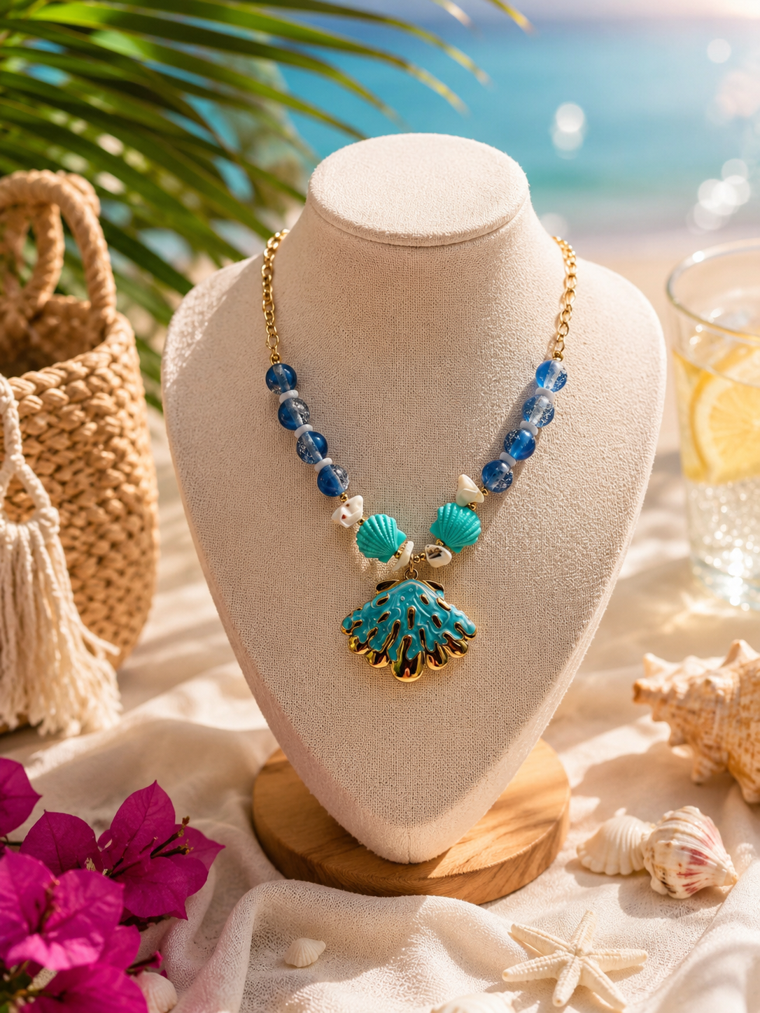 Blue Seashell Necklace