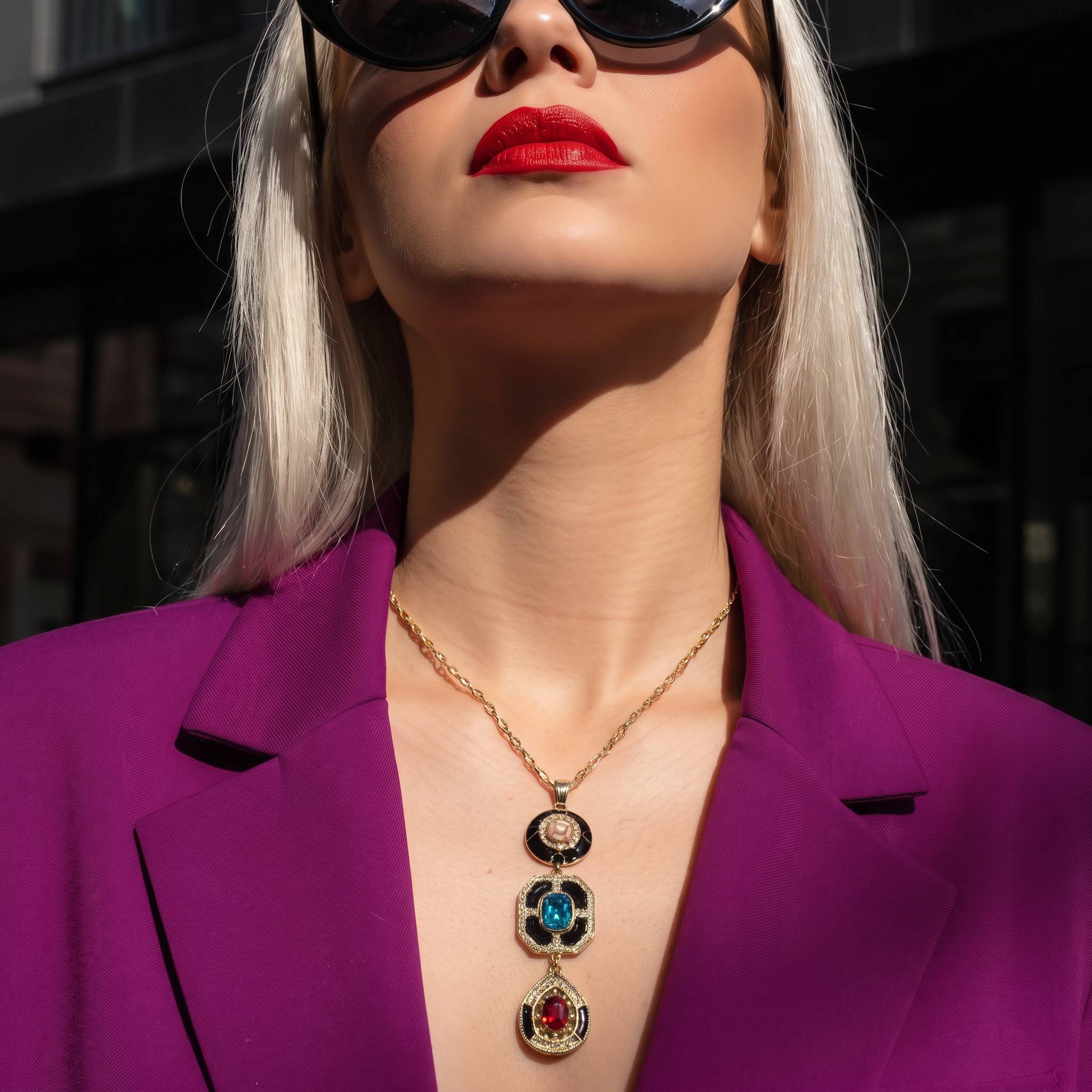 Gold Plated Necklace with Zirconia