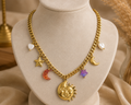 Sun & Moon Gold Plated Necklace