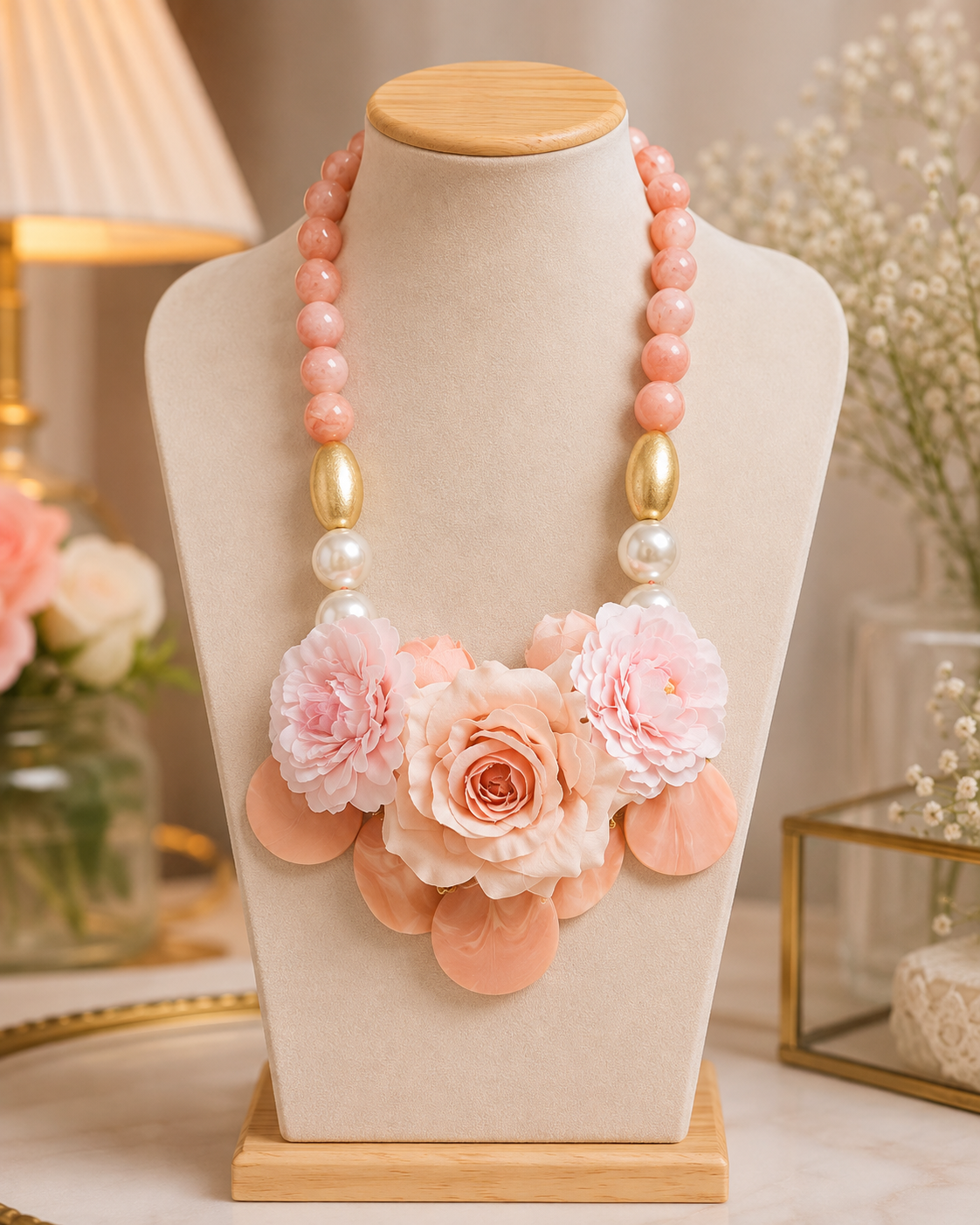 Pink & Simon Roses Necklace