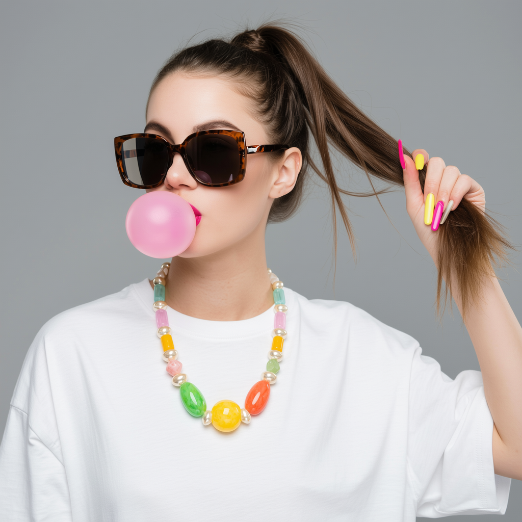 Large Beads Multicoloured Necklace