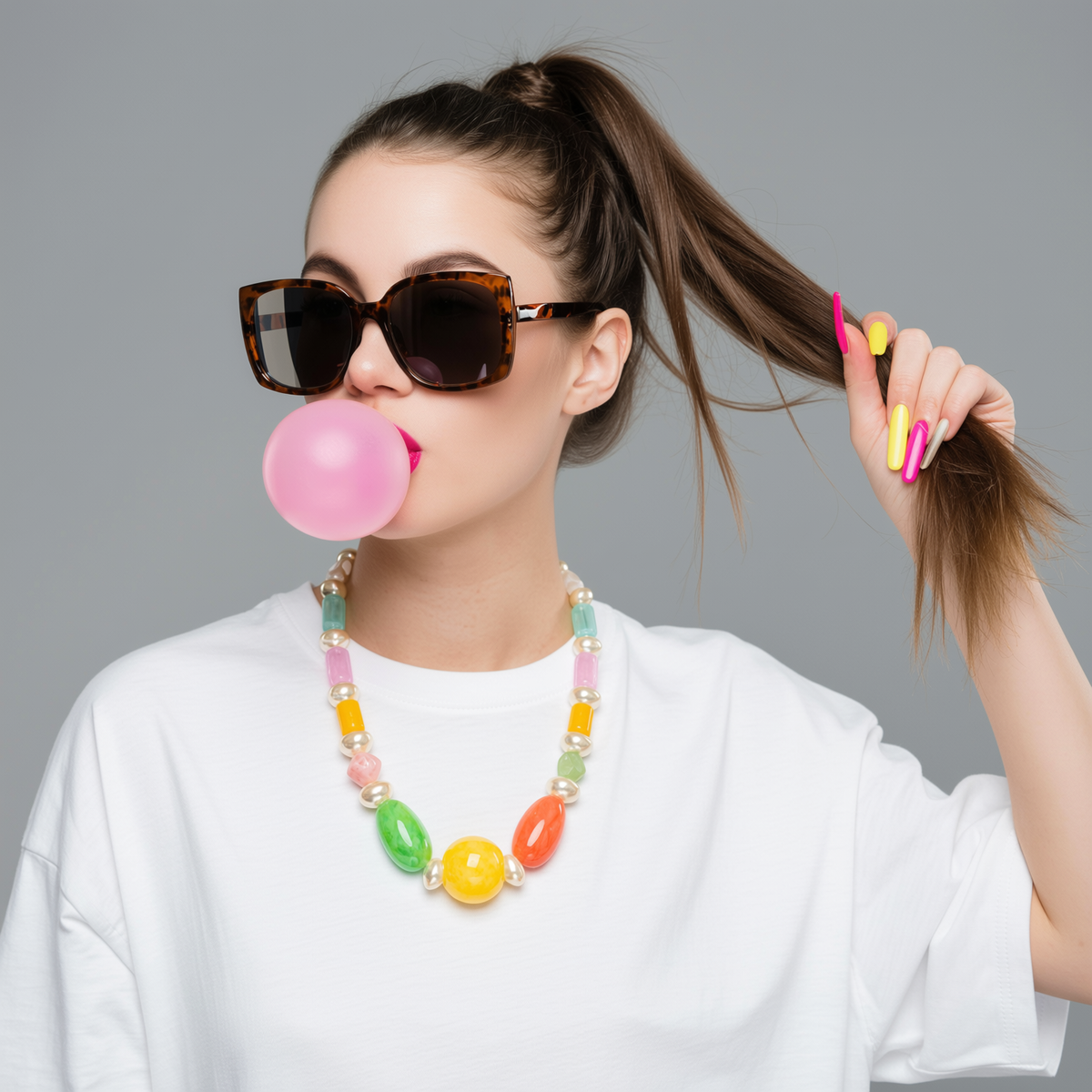 Large Beads Multicoloured Necklace