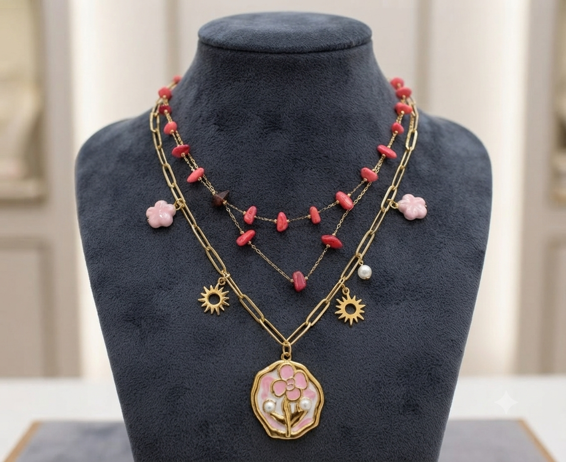 Gold Plated Colorful Necklace