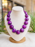 Large Purple Beads Necklace
